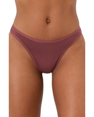 Pact Everyday Classic Fit Thong 5-Pack Made With Organic Cotton - Purple