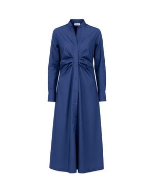 Callas Milano Genny Long Sleeve Shirt Dress - Blue