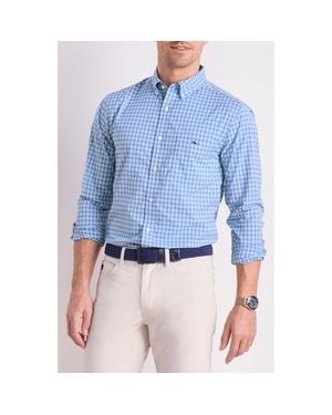Vineyard Vines Topsail Classic Fit Gingham Button-Down Performance Shirt - Blue
