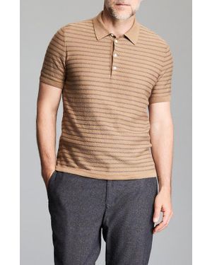 Billy Reid Texture Stripe Polo Sweater - Blue