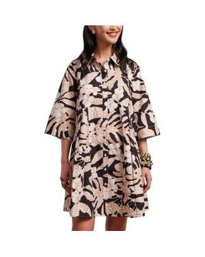 Frances Valentine Isla Shirtdress Sketchy Jungle - Brown