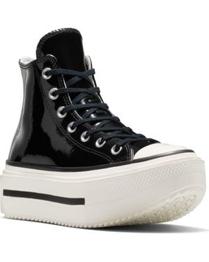 Converse Gender Inclusive Chuck Taylor All Star Lift Double Stack High Top Leather Platform Sneaker - Black