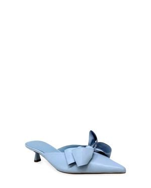 Shu Shop Nell Pointed Toe Kitten Heel Mule - Blue