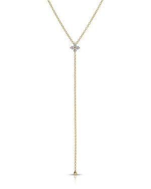EF Collection Fleur Diamond Y-Necklace - White