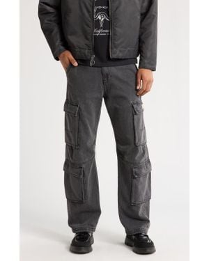 PacSun Adam Baggy Denim Cargo Pants - Gray