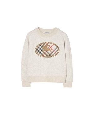 Burberry Knight Check Cotton Sweater - White