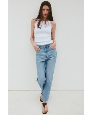 H&M Mom Slim Fit High Waist Ankle Jeans - Blue