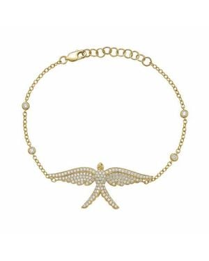 Lionheart 14K Wings Of Love Diamond Bracelet - Metallic