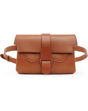 Senreve Aria Belt Bag Pebbled Leather 5-Way Convertible Handbag - Brown