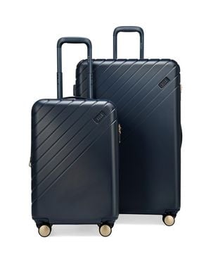 Elle Louvre 2 Piece Expandable Polycarbonate Spinner Luggage Set - Blue