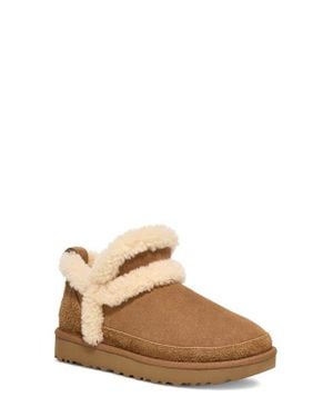 UGG Classic Ultra Mini Spillseam Genuine Shearling Bootie in