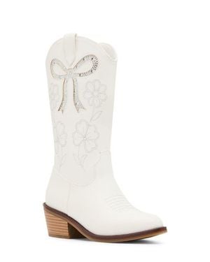 Steve Madden Kids' Jaddin Western Boot - White