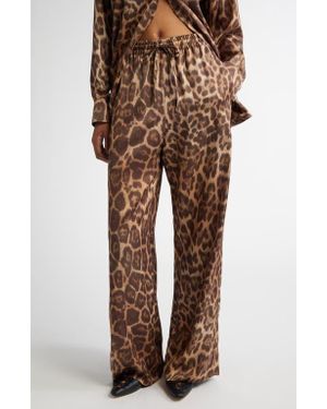 Stella McCartney Leopard Print Pajama Pants - Natural