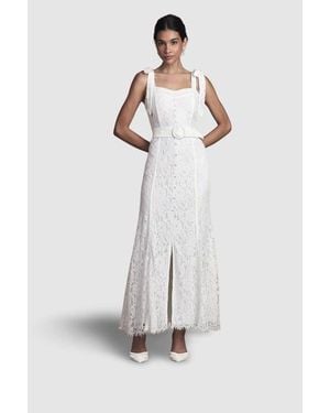 Coast Lace Bow Shoulder Maxi Wedding Dress - Gray