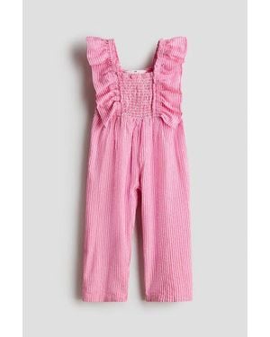 H&M Frill-Trimmed Jumpsuit - Pink