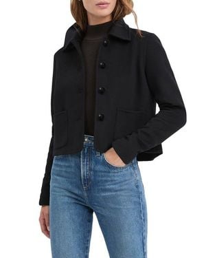 FAVORITE DAUGHTER The Annabel Crop Wool Blend Jacket - Black