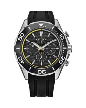 Citizen Endeavor Eco-Drive Chronograph Synthetic Strap Watch, 43Mm - Black
