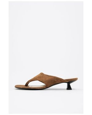 Bimba Y Lola Suede Sandal With Heels - White