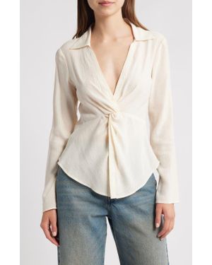TOPSHOP Twist Front Top - Gray