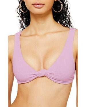 TOPSHOP Velour Bikini Top - Pink
