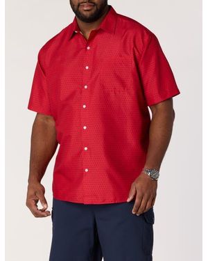 Harbor Bay by DXL Big & Tall Geometric Print Microfiber Sport Shirt - Red