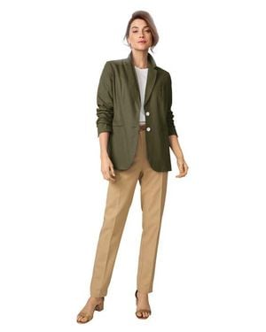 Jessica London Linen Blazer - Green