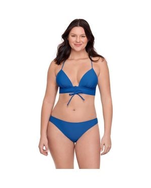 Aqua Green Adjustable Tunnel Front Midkini Set - Blue