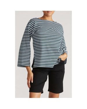 UNIVERSAL STANDARD Montauk Breton Stripe Top - Blue