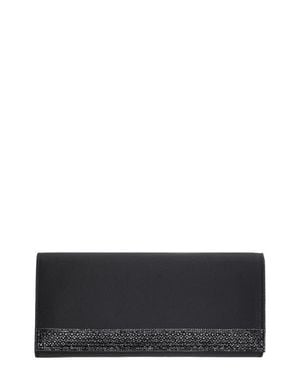 Nina Aurella Crystal Trim Clutch - Gray