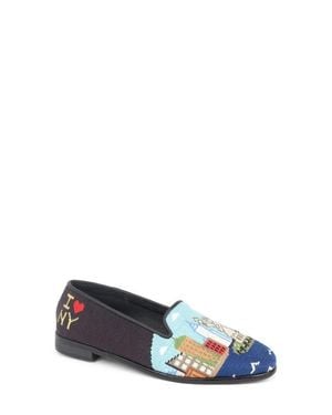 PAIGE I Love New York Needlepoint Loafer - White