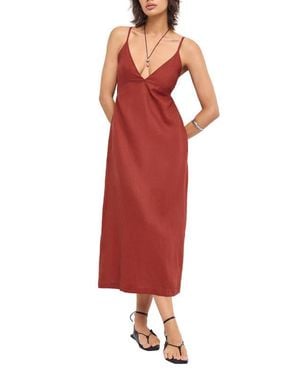 Vitamin A Zella Linen Cover-Up Maxi Dress - Red
