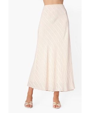 Cami NYC Piper Metallic Jacquard Stripe Silk Blend Skirt - Natural