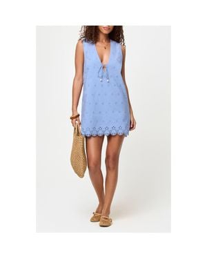LSPACE Sunday Cotton Cover-Up Minidress - Blue