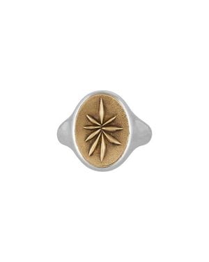 John Varvatos Artisan Sterling & Brass Signet Ring - Metallic