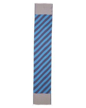 Echo Striped Silk Oblong Scarf - Blue