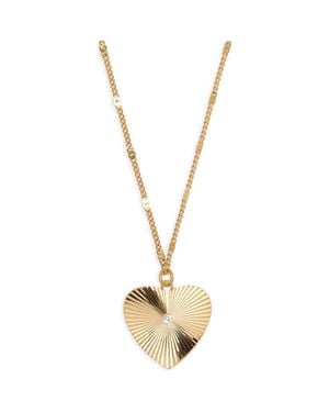 Madewell Engine Turned Heart Pendant Necklace - Metallic