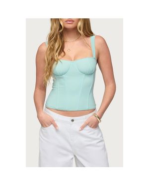 Edikted Marcella Mesh Corset Tank - Blue