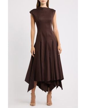 Black Halo Eloidie Asymmetric Maxi Dress - Brown