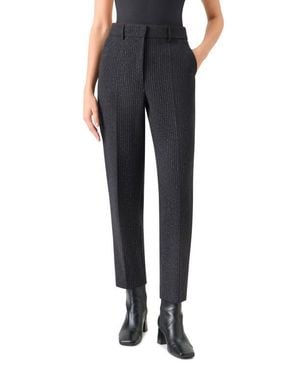 Akris Punto Metallic Pinstripe Slim Ankle Pants - Black