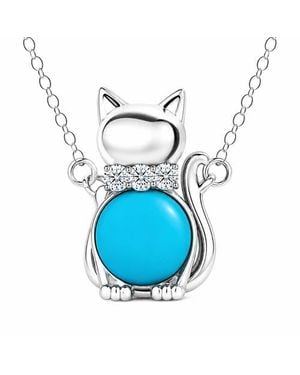 Donatello Gian Kitty Cat Necklace - Blue