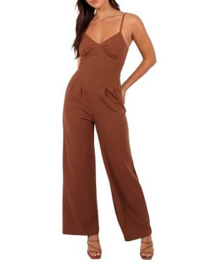 Petal & Pup Maelle Stretch Crepe Jumpsuit - Brown