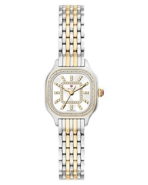 Michele Mini Meggie Mother-Of-Pearl & Diamond Bracelet Watch, 23Mm X 25Mm - Metallic