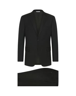 Samuelsohn Ice Super 130s Wool Suit - Black