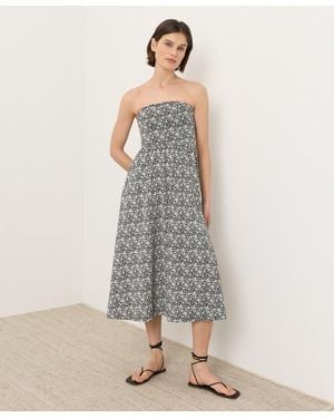 Pact Fit & Flare Strapless Dress Made With Organic Cotton - Gray