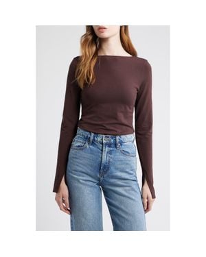 Madewell Long Sleeve Scoop Back T-Shirt - Purple