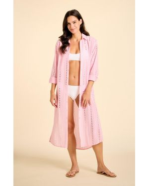 Sitano Po Maxi Shirt Dress Cover-Up - Pink