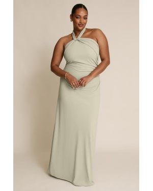 Six Stories Halter Neck Stretch Bridesmaid Dress - Natural
