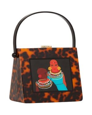 LarAllan Naserian Acrylic Top Handle Bag - Red