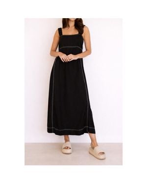 Studibaker Hawk Stitched Up Maxi Dress - Black