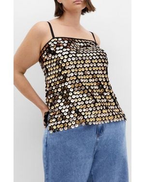 City Chic Disco Paillette Sequin Camisole - Metallic